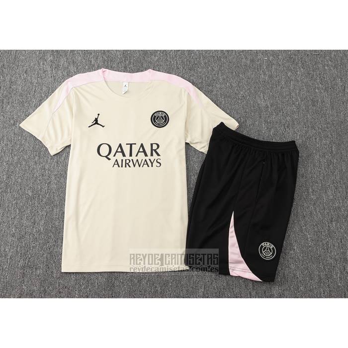 Chandal del Paris Saint-Germain Jordan Manga Corta 2024-2025 Amarillo - Pantalon Corto